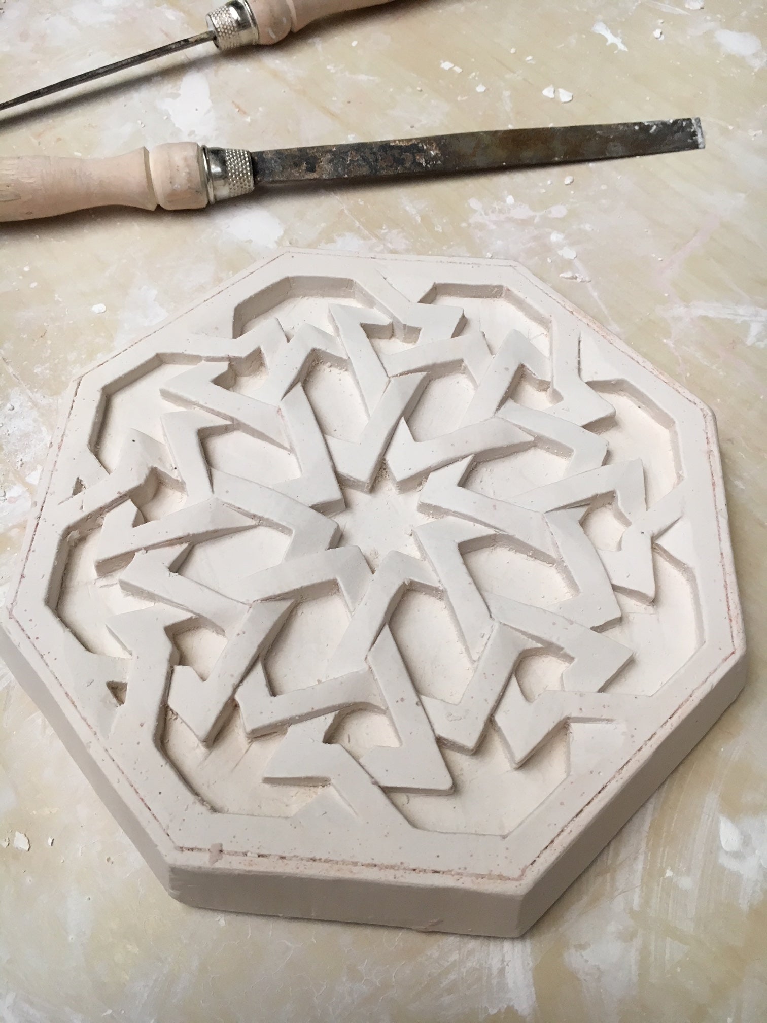 Moroccan Stucco Rossette -  Plaster carving weekend ~ December 2023